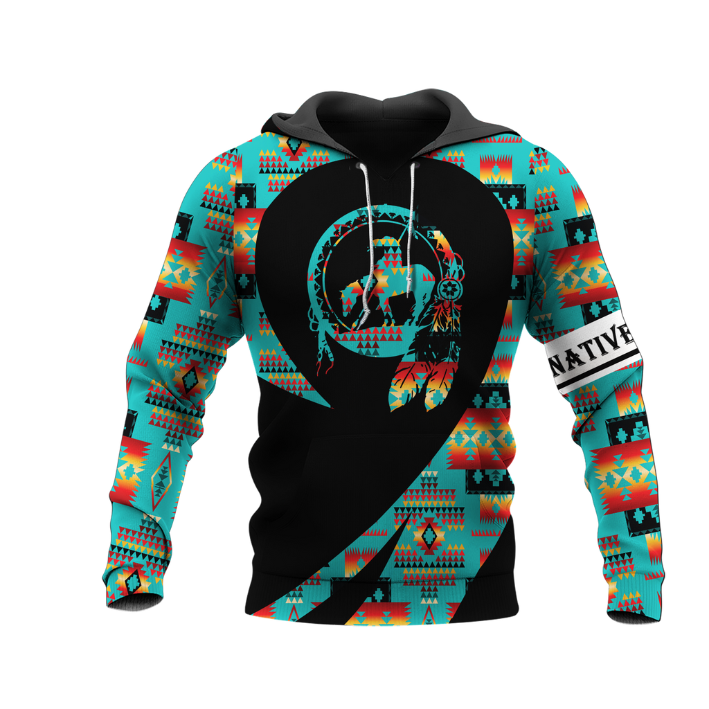 Powwow StoreHD000246 Pattern Native Pride 3D Hoodie