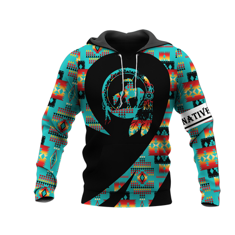 Powwow StoreHD000246 Pattern Native Pride 3D Hoodie