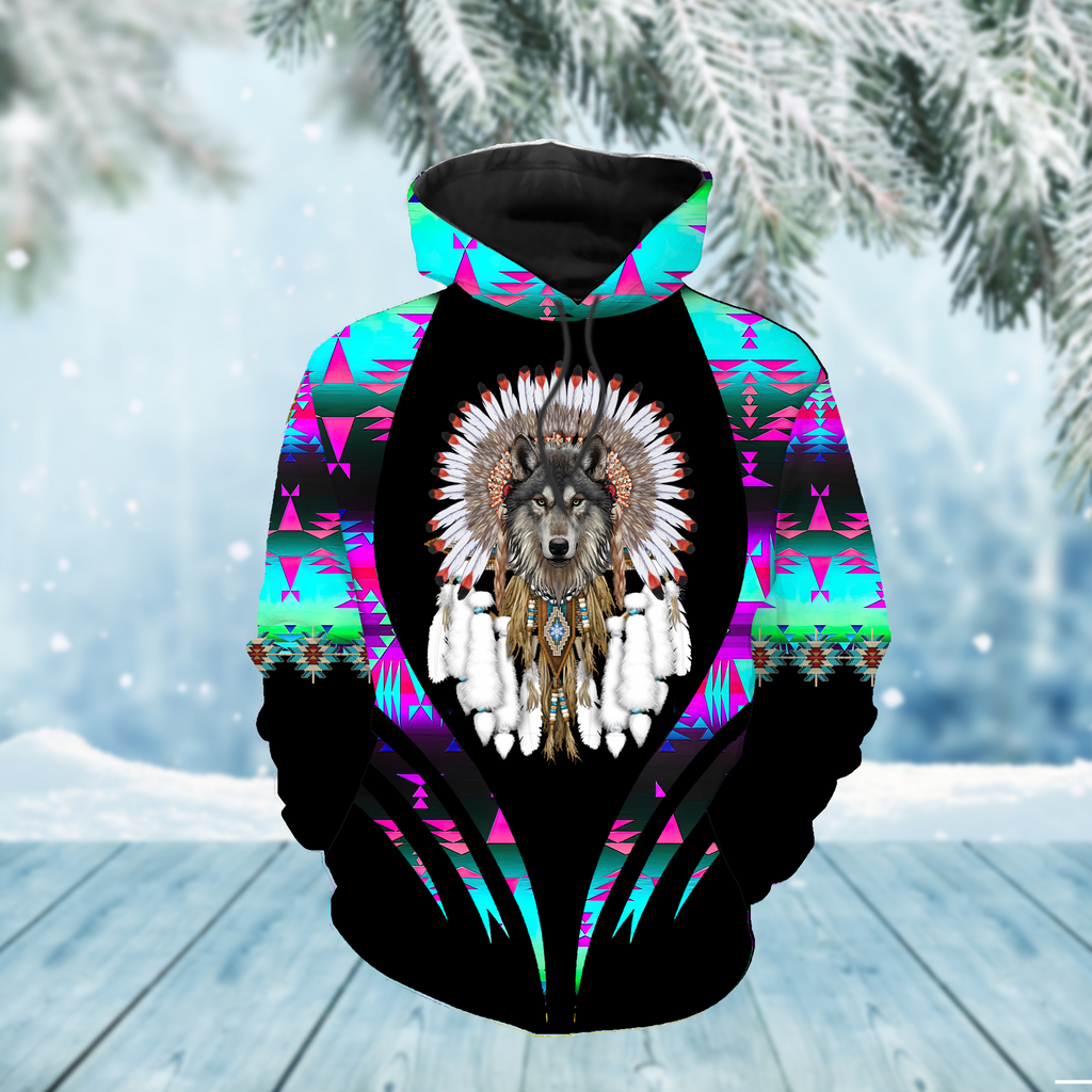 Powwow StoreHD000295 Pattern Native Pride 3D Hoodie