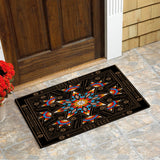 Powwow Store gb nat00070 black geometric native doormat