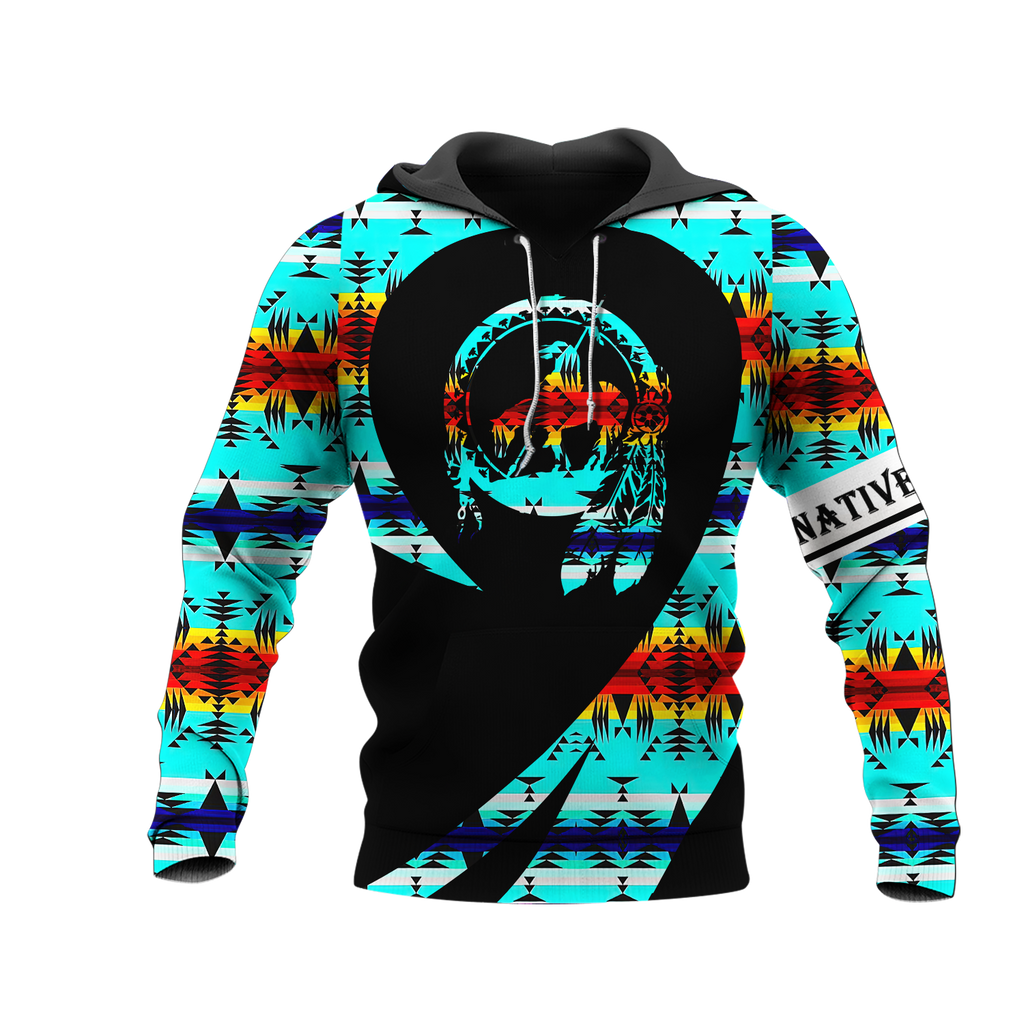 Powwow StoreHD00025402 Pattern Native Pride 3D Hoodie