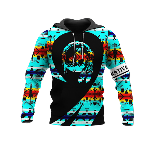 Powwow StoreHD00025402 Pattern Native Pride 3D Hoodie