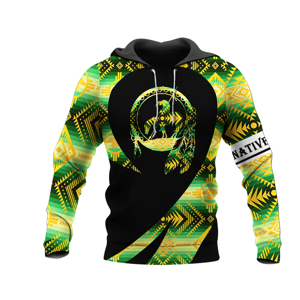 Powwow StoreHD000256 Pattern Native Pride 3D Hoodie