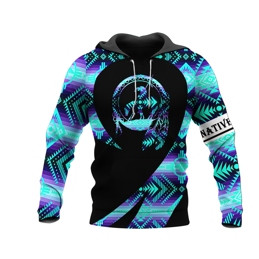 Powwow StoreHD000257 Pattern Native Pride 3D Hoodie