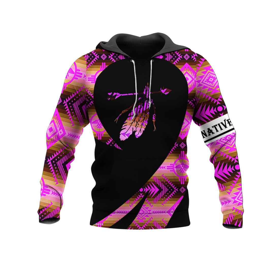 Powwow StoreHD000262 Pattern Native Pride 3D Hoodie