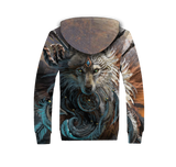 GB-NAT00084 Wolf Warrior Native American 3D Fleece Hoodie