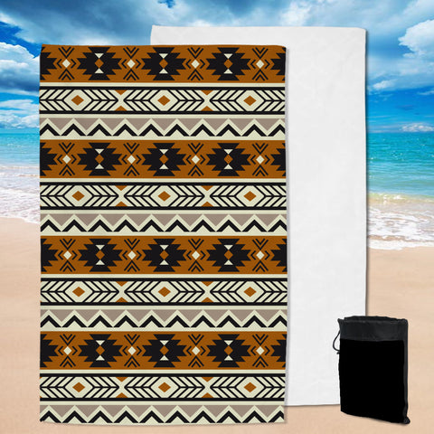 GB-NAT00522 Brown Seamless Pattern Pool Beach Towel