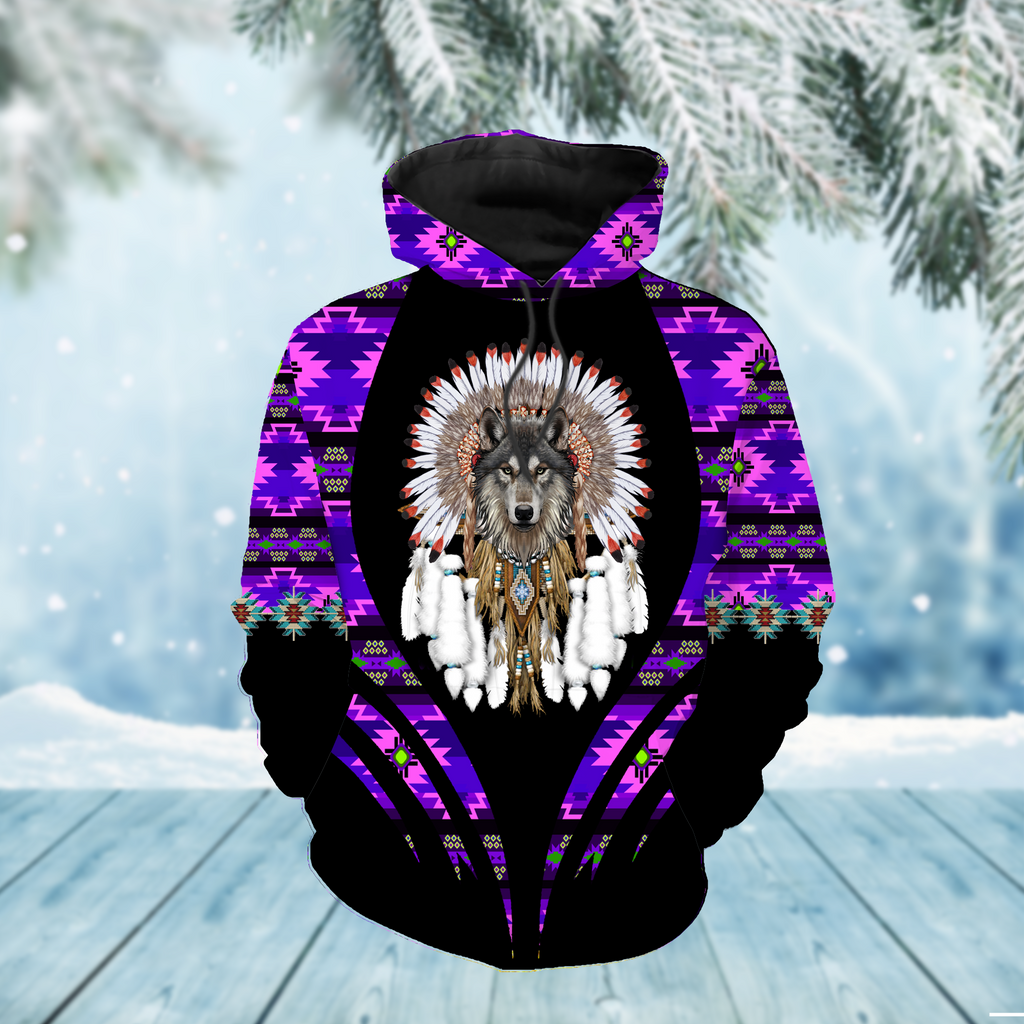 Powwow StoreHD000296 Pattern Native Pride 3D Hoodie