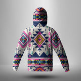 GB-NAT00316 Pink Pattern Native American 3D Hoodie With Mask