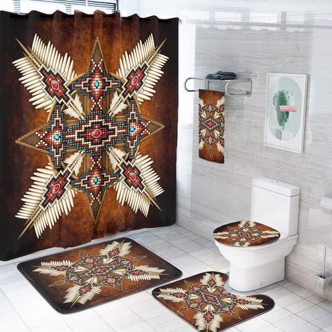 Powwow StoreBS00029 Pattern Native American Bathroom Set