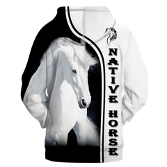 Powwow Store gb nat00397 white horse native 3d hoodie