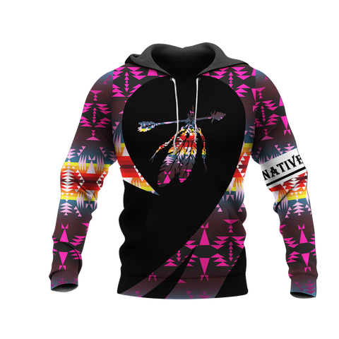 Powwow StoreHD000259 Pattern Native Pride 3D Hoodie