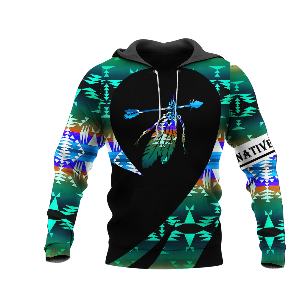 Powwow StoreHD000260 Pattern Native Pride 3D Hoodie