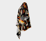 Black Tribe Border Native American Draped Kimono