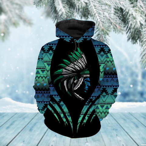 Powwow StoreHD000224 Native American Pride  3D Hoodie