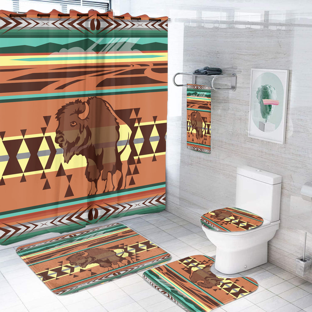 Powwow StoreBS00031 Pattern Native American Bathroom Setn Bathroom Set