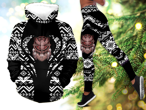 Powwow StoreHLS00321 Pattern Native 3D Hoodie Legging Set