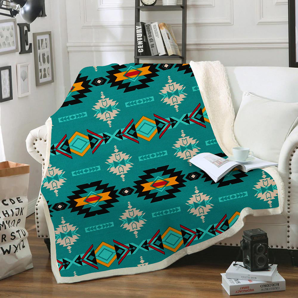 Powwow StoreBLK0037 Pattern Tribal Native Blanket