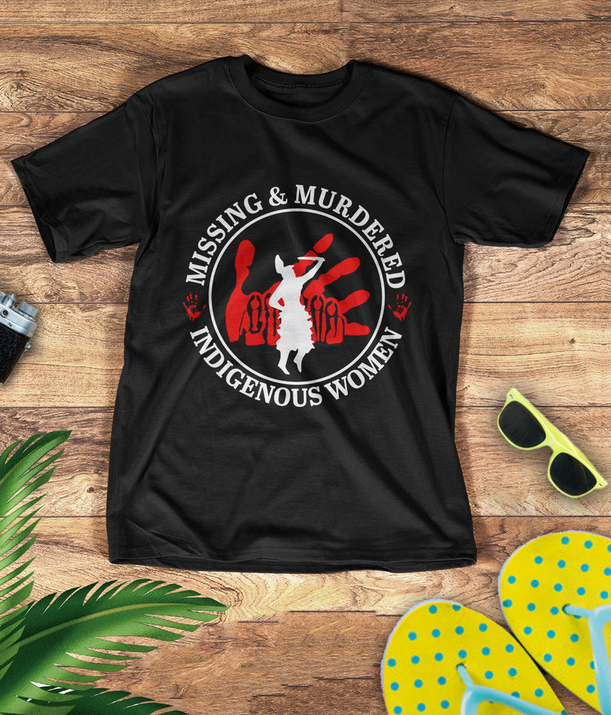 TS0079 I Wear Red For My Sisters Native American Stop MMIW Red Hand No More Stolen Sisters 3D T-Shirt