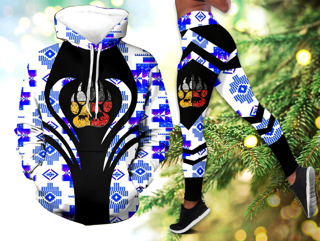 Powwow StoreHLS0086 Pattern  Native 3D Hoodie Legging Set