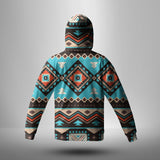 Powwow Store gb nat00319 tribal line shapes ethnic pattern 3d hoodie with mask