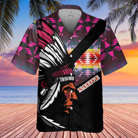 Powwow StoreGBHW000155 Pattern Native Hawaiian Shirt 3D