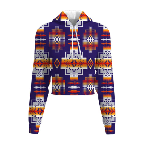 Powwow Store gb nat0004 purple pattern native american crop hoodie