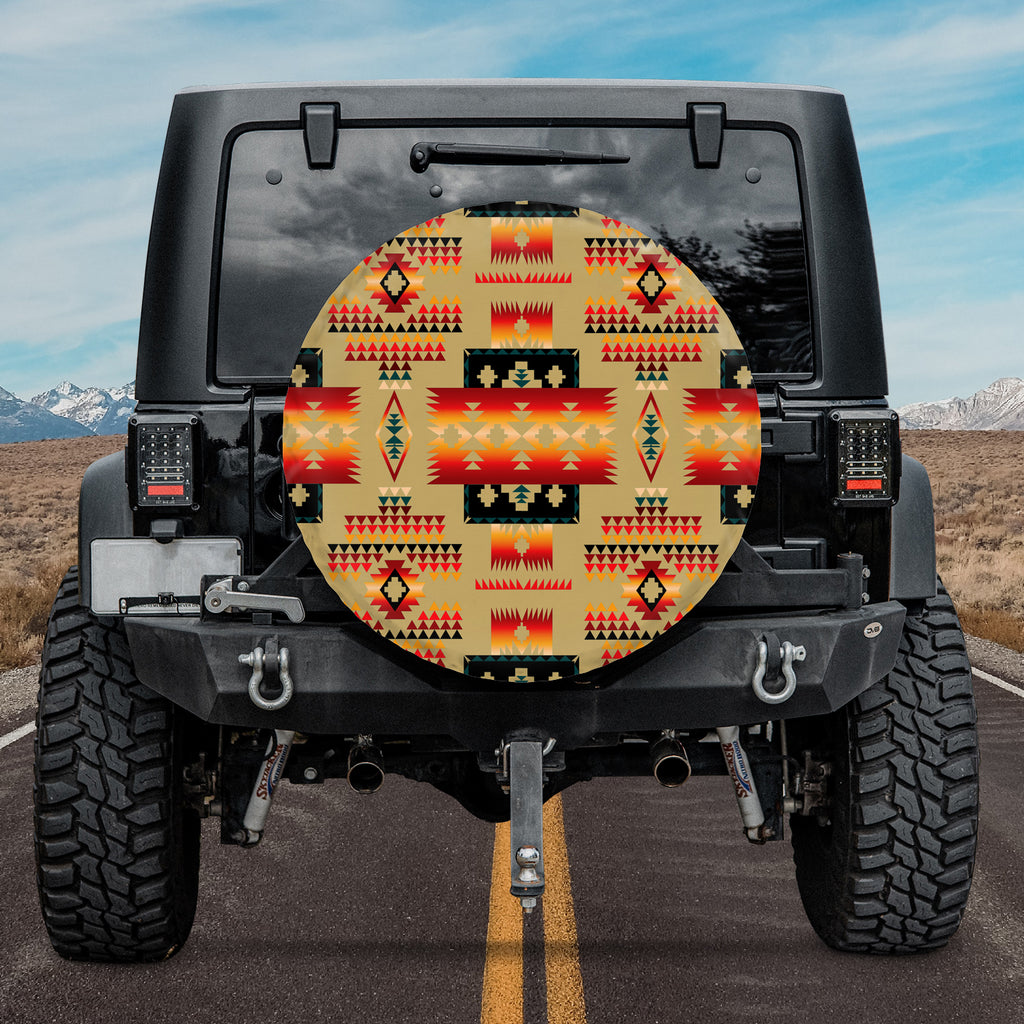 Powwow Store gb nat00046 15 light brown tribe pattern spare tire cover