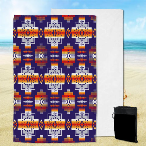 GB-NAT0004 Purple Pattern Native American Pool Beach Towel