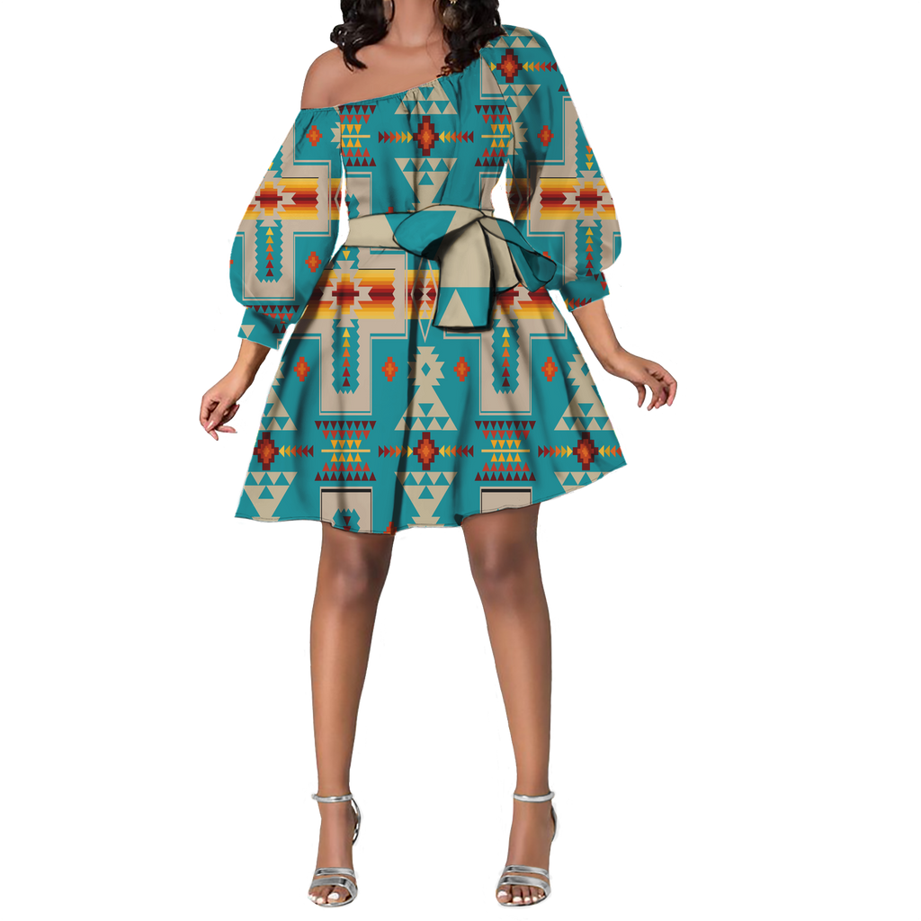 Powwow StoreGBNAT0006205 Pattern Native Lovely Women Dress