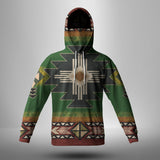 Powwow Store gb nat0001 southwest green symbol native american 3d hoodie with mask