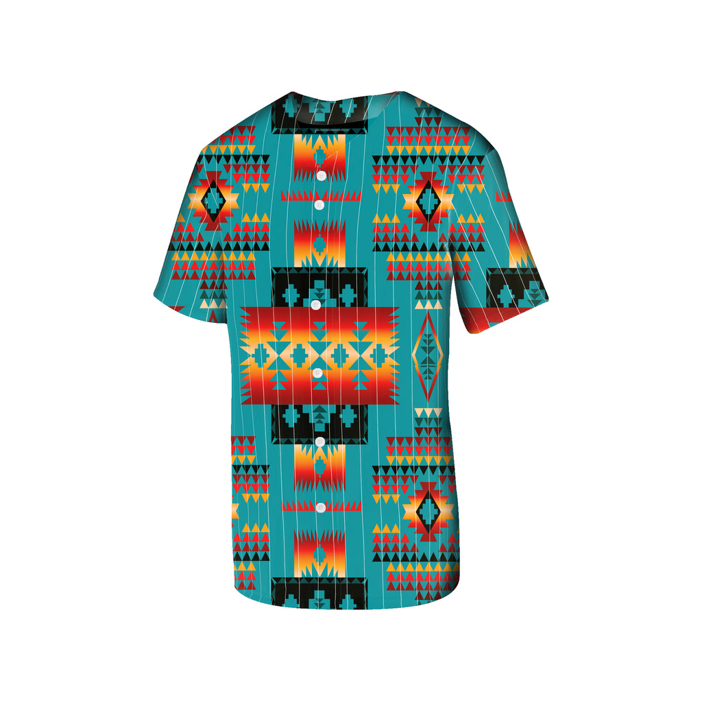 Powwow Store gb nat00046 14 blue native tribes pattern native american baseball jersey