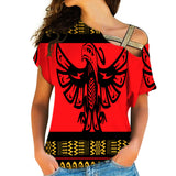 GB-NAT00048 Red Phoenix Native American Cross Shoulder Shirt