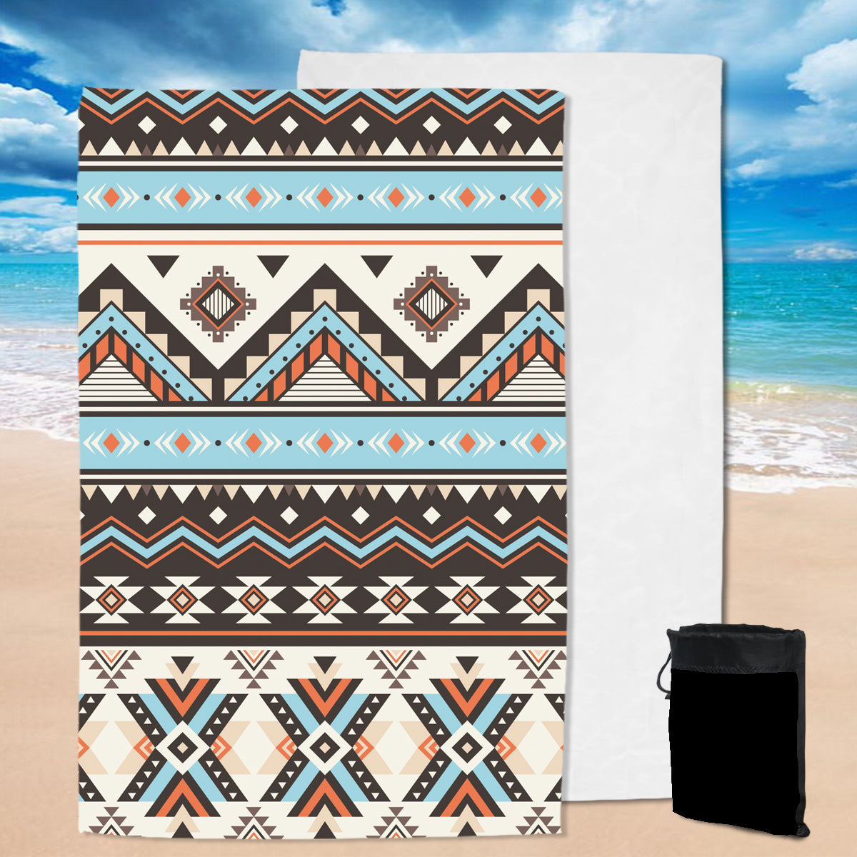 Powwow Store gb nat00604 tribal striped seamless pattern pool beach towel