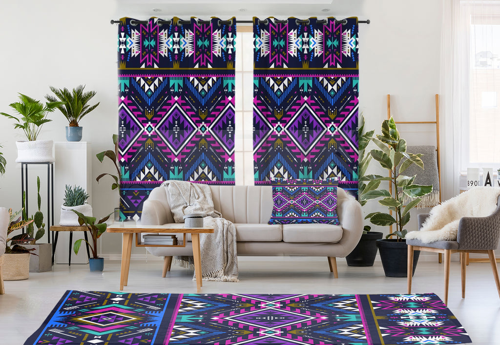 GB-NAT00380 Purple Tribe Pattern Combo Living Room