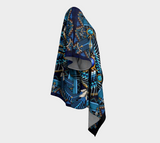 Naumaddic Arts Blue Native American Design Draped Kimono