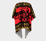Red Thunder Bird Native American Draped Kimono