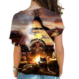 GB-NAT00207 Campfire Native American Cross Shoulder Shirt