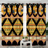GB-NAT00589 Feather Yellow Native  Living Room Curtain