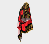 Red Thunder Bird Native American Draped Kimono