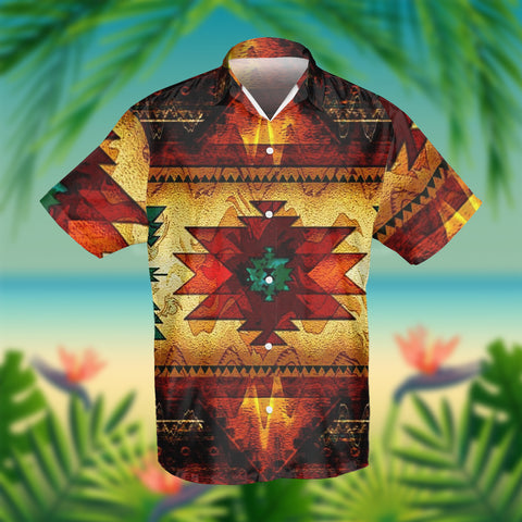 GB-NAT00068 United Tribes Brown Design Hawaiian Shirt 3D