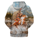 The Chief Riding Horse Native American All Over Hoodie no link - Powwow Store