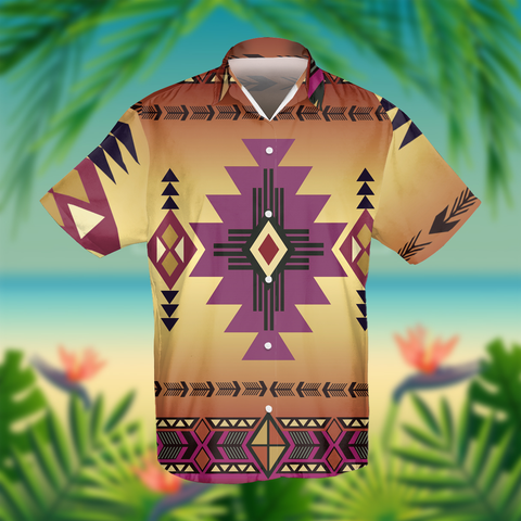 Powwow Store gb nat00057 06 southwest purple pink symbol native american hawaiian shirt 3d