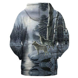 Wolf Driver Tree Native American All Over Hoodie no link - Powwow Store