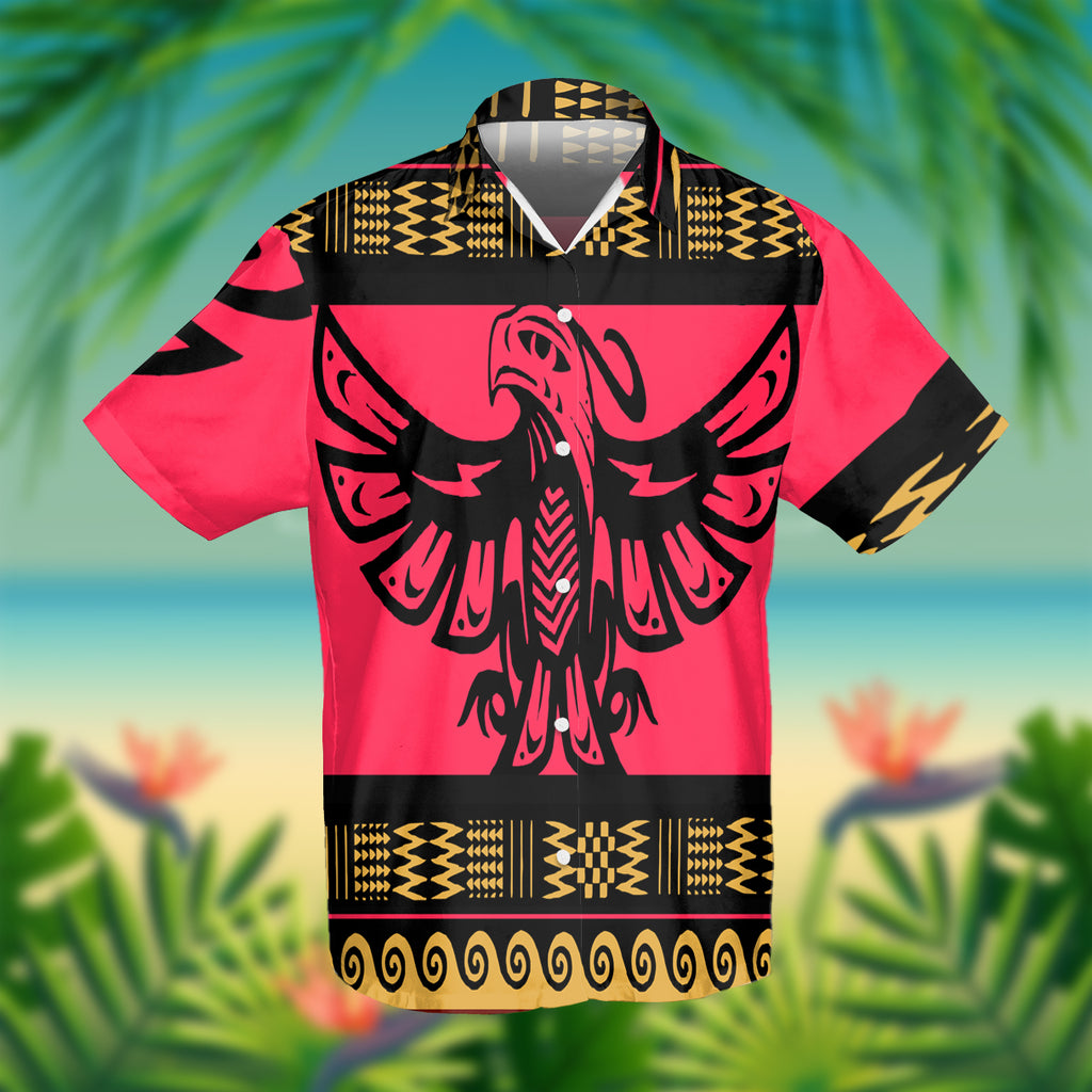 GB-NAT00048-05 Pink Phoenix Native American Hawaiian Shirt 3D