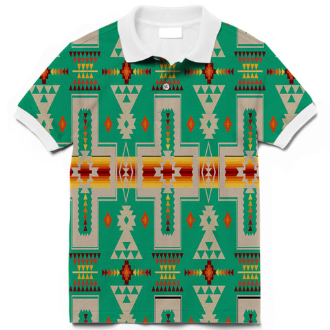 GB-NAT00062-06 Green Tribe Design Native American Polo T-Shirt 3D