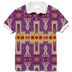Powwow Store gb nat00062 07 light purple tribe design native american polo t shirt 3d
