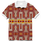 GB-NAT00062-11 Tan Tribe Design Native American Polo T-Shirt 3D