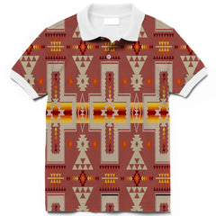 Powwow Store gb nat00062 11 tan tribe design native american polo t shirt 3d