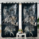 Wolf Native American Living Room Curtain